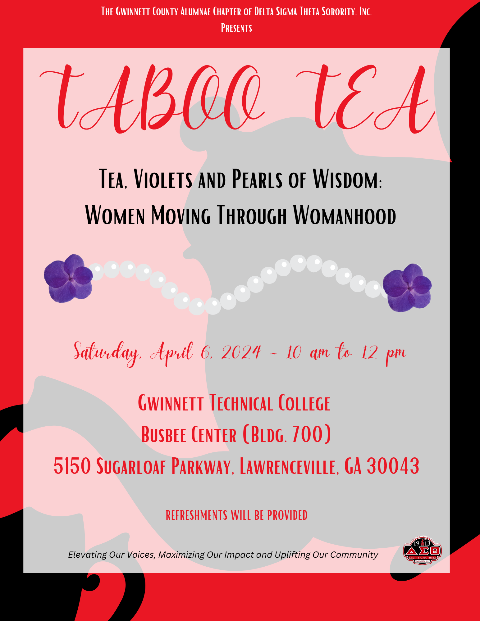 GCAC Taboo Tea @ Gwinnett Technical College, Busbee Center (Bldg 700)
